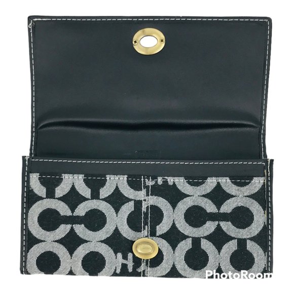 COACH POPPY SIGNATURE WALLET LEATHER AND CANVAS - Picture 4 of 11